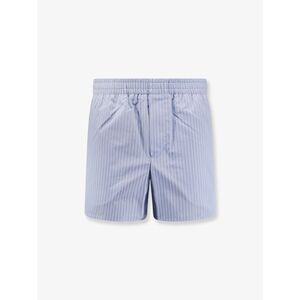 Ami Paris Men Cotton Bermuda Shorts With Striped Pattern